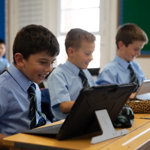 students using iPads