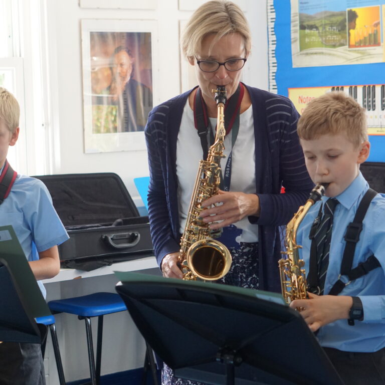 students playing clarinets